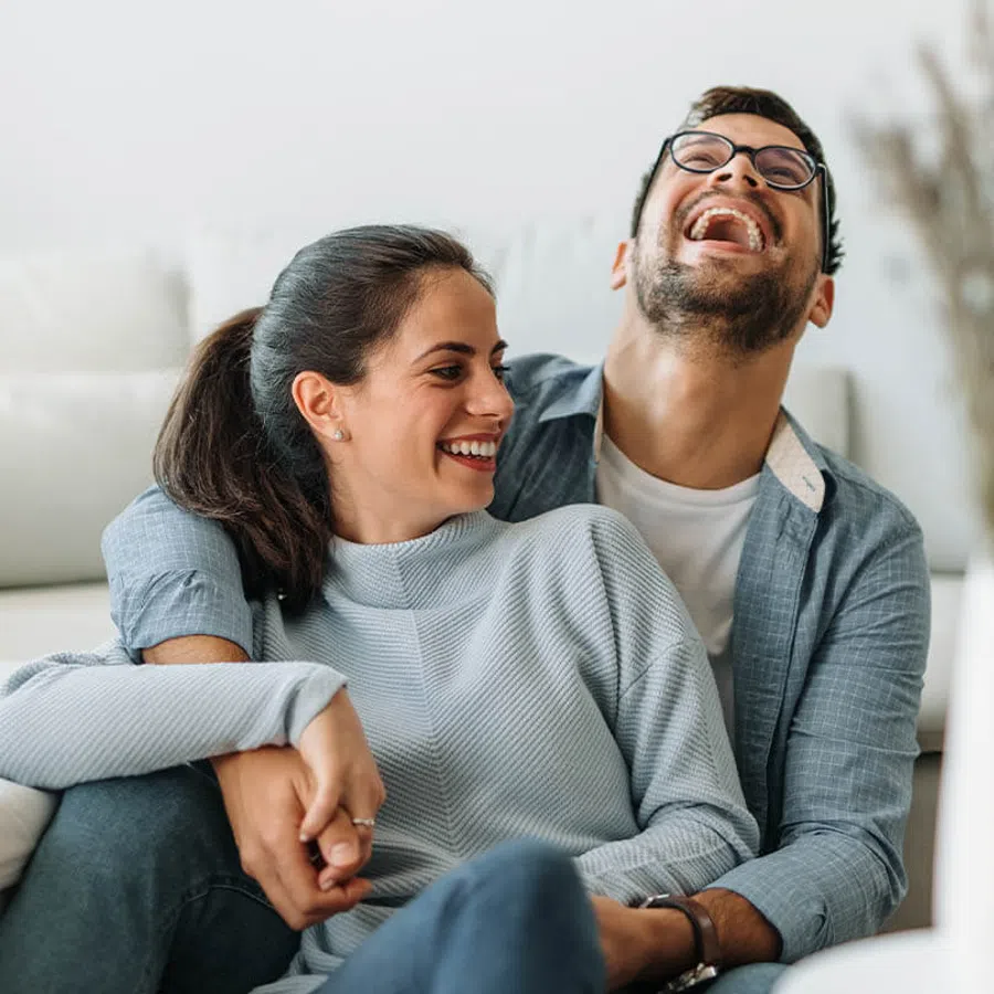 a man and woman sitting together