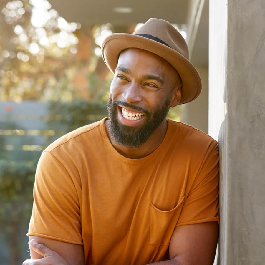 a man wearing a hat