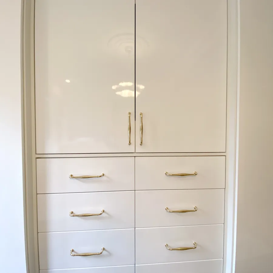 a white file cabinet