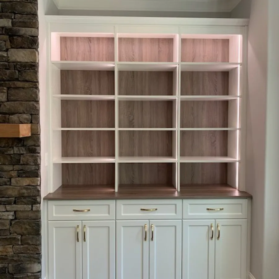 a white cabinet with drawers