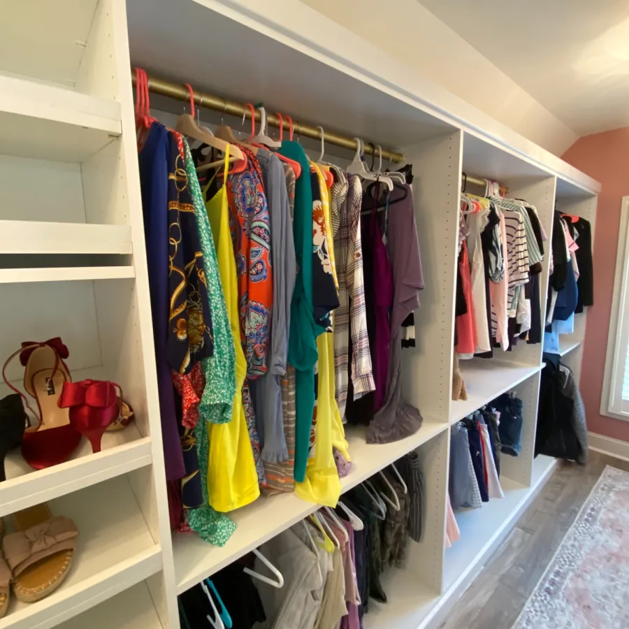 a closet full of clothes