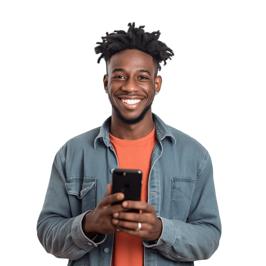 a man holding a phone