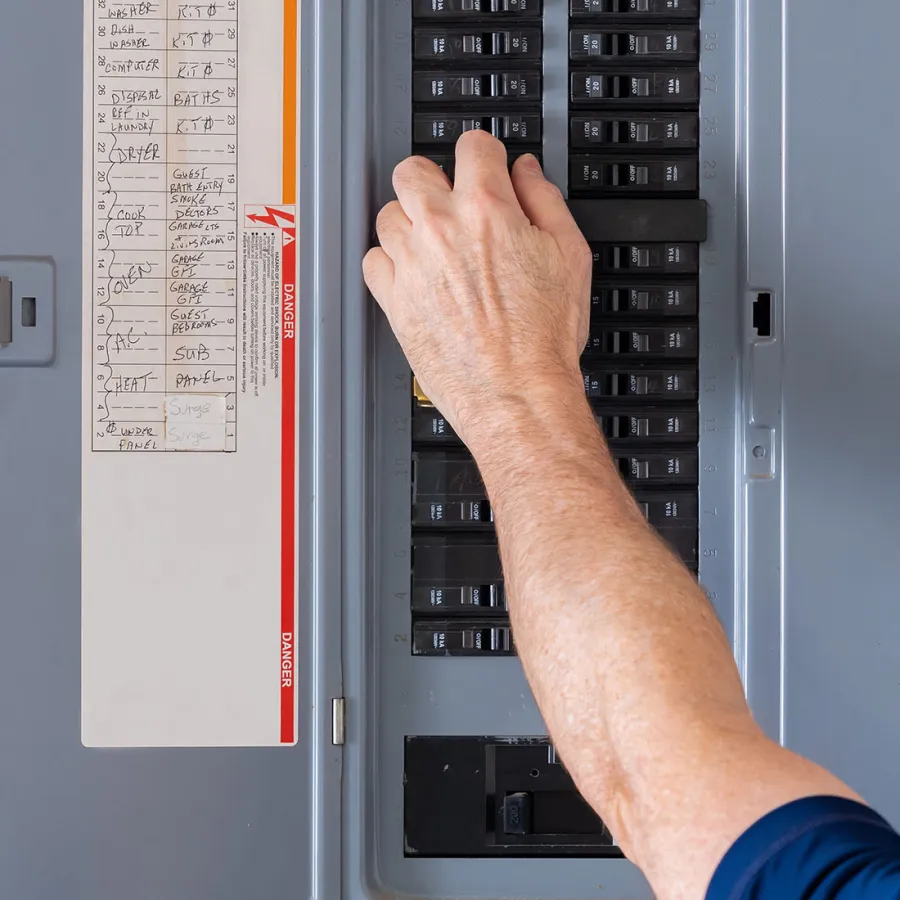 a hand on a keyboard