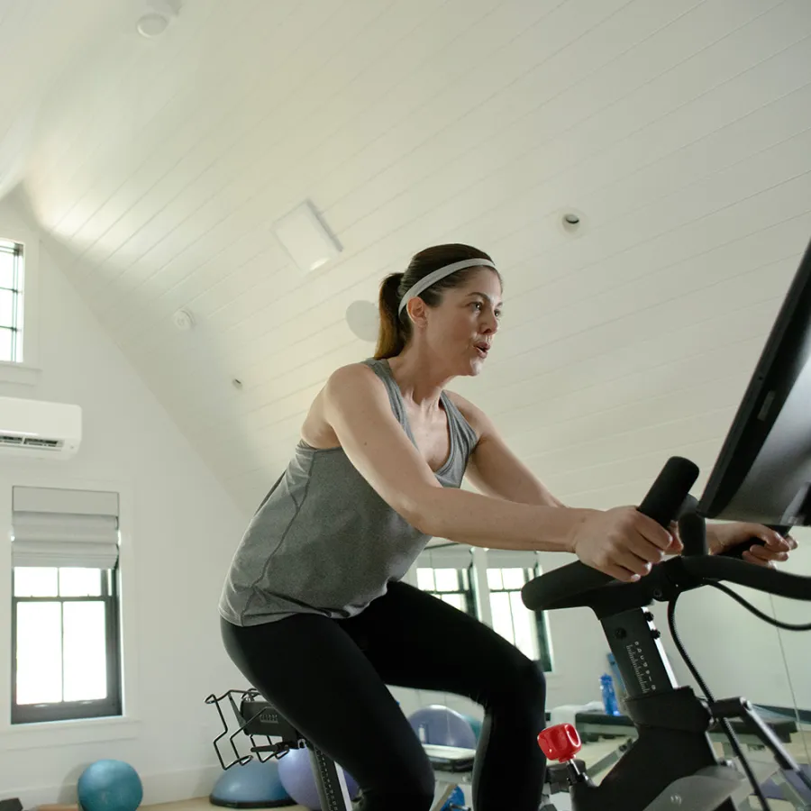 a woman working out in a gym