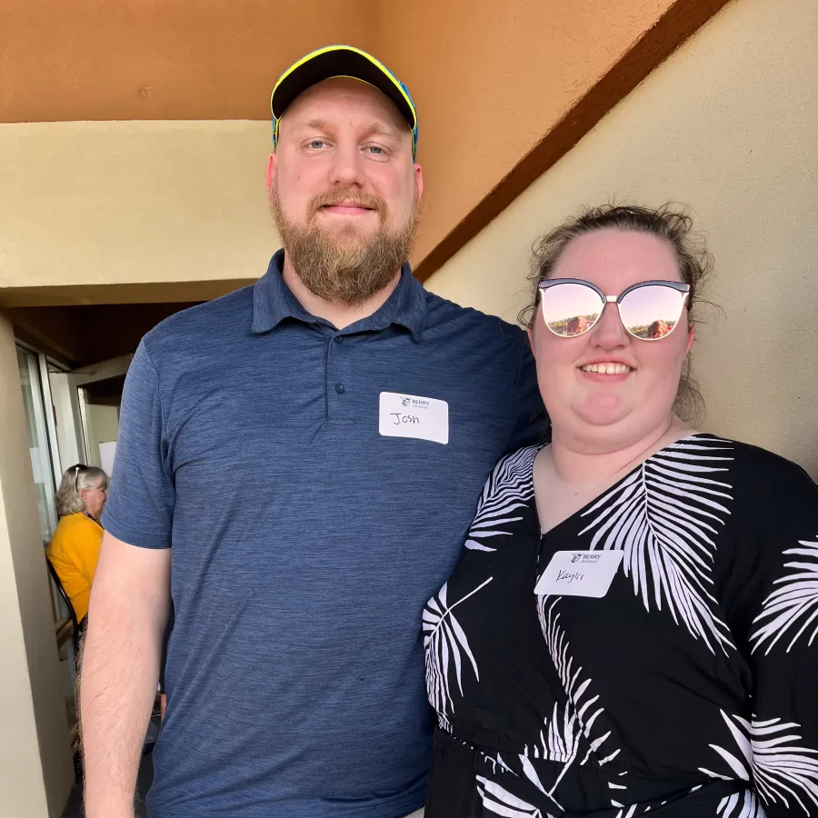 a man and woman posing for a picture