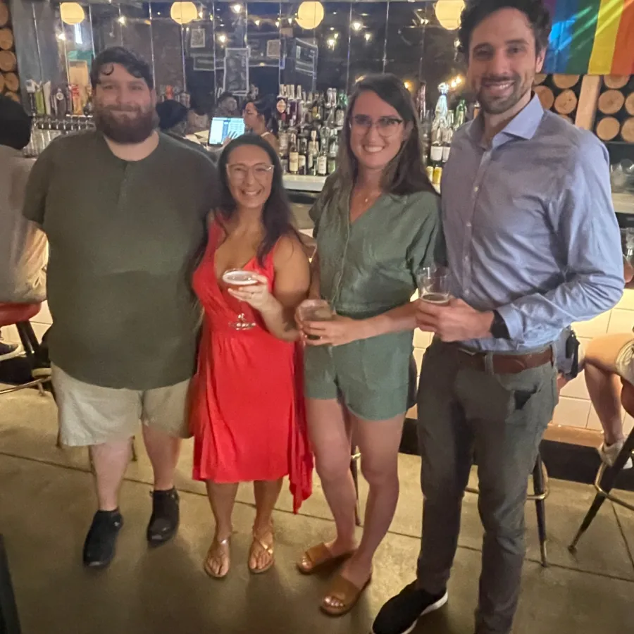 a group of people posing for a photo