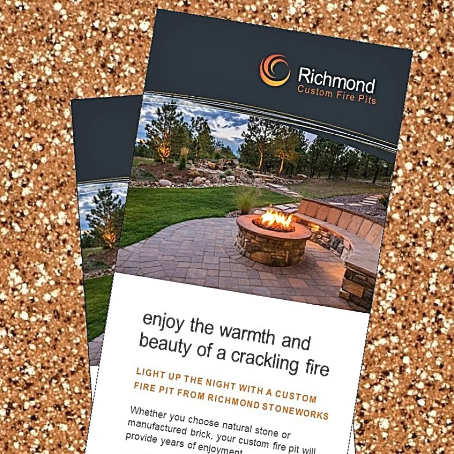 Two promotional Rack Cards on a counter