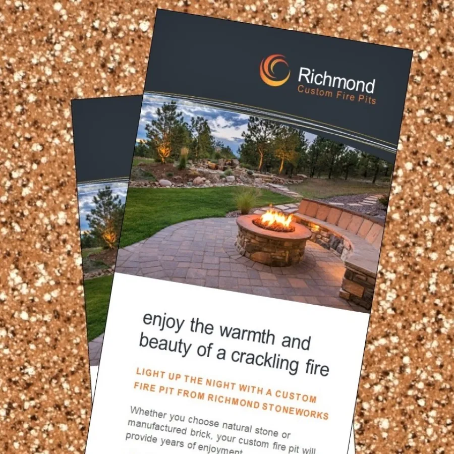 Two promotional Rack Cards on a counter