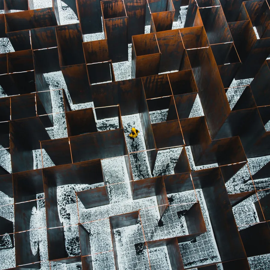 a person standing on a roof