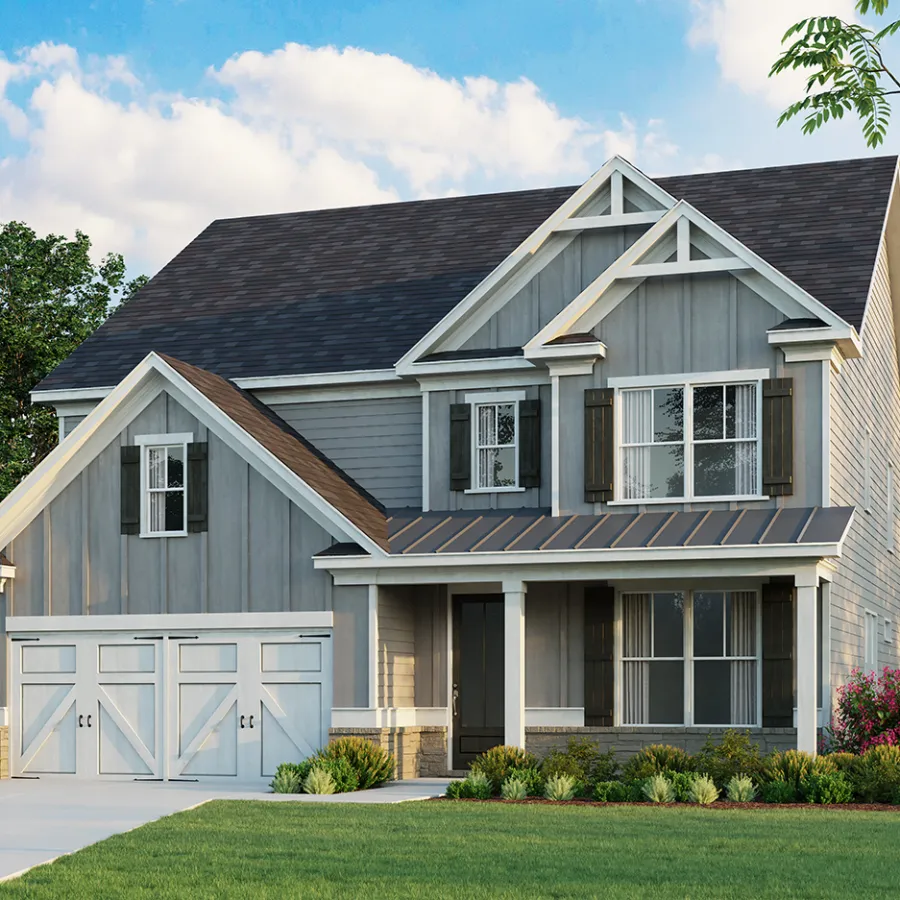 a house with a large front yard