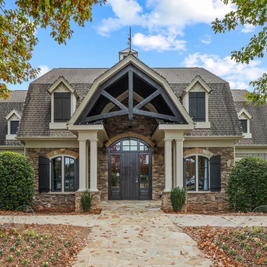 a house with a large front yard