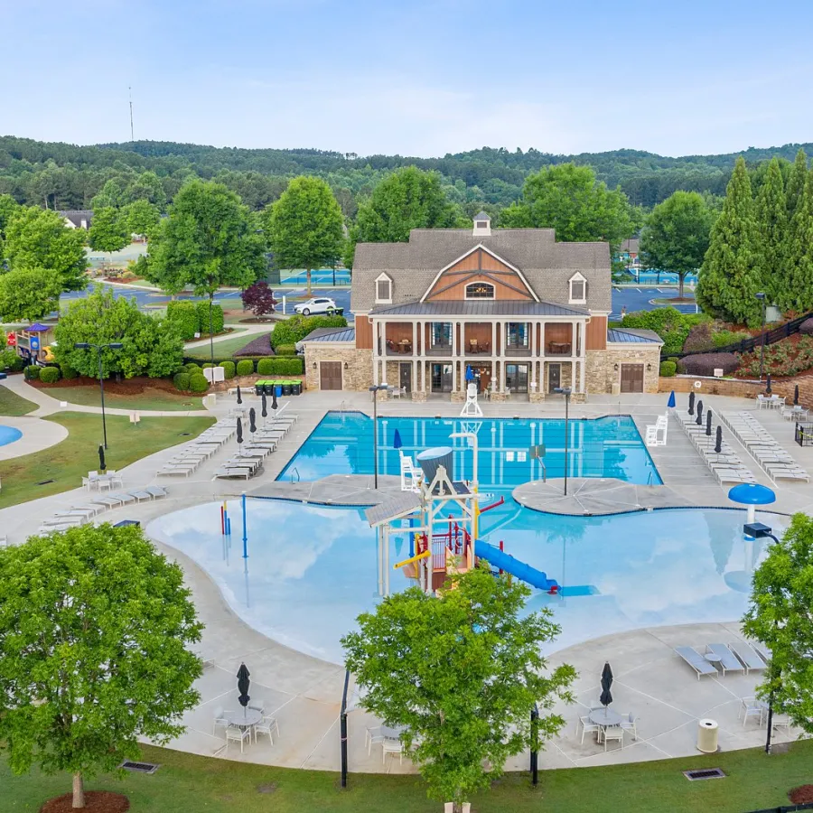 an overhead view of the large NatureWalk water park
