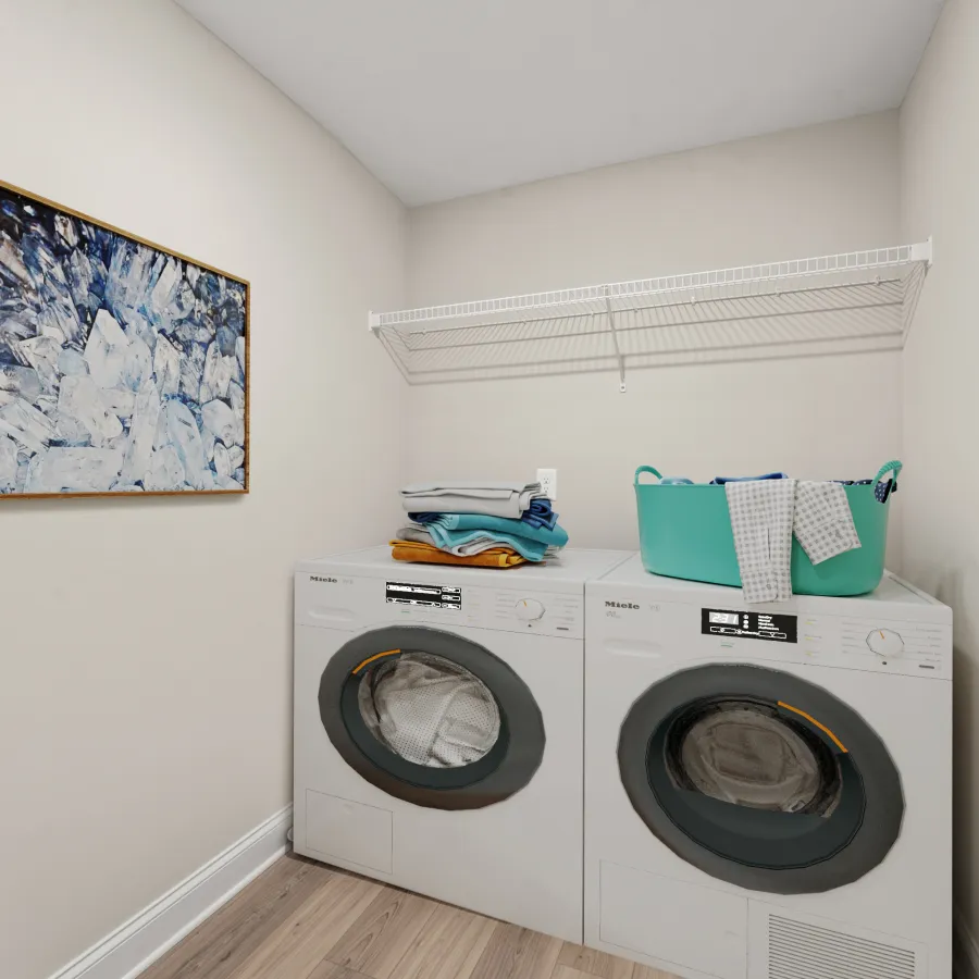 a washing machine in a room