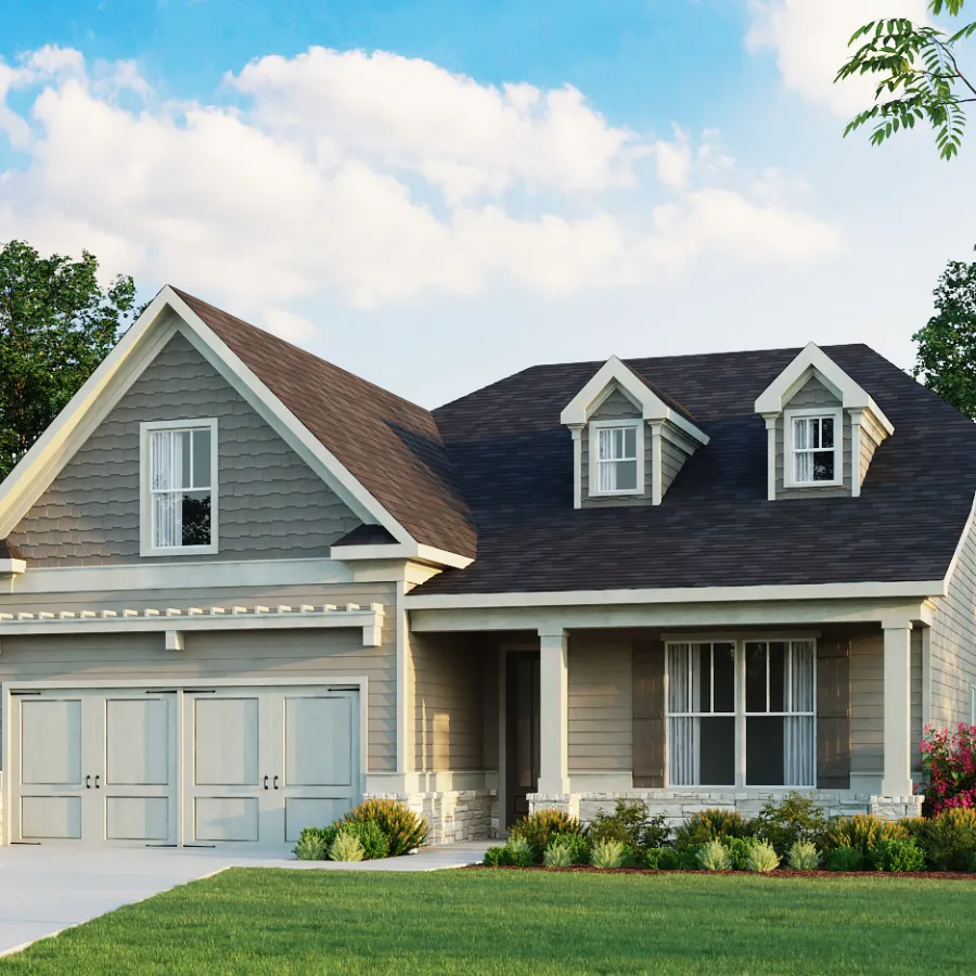 a house with a large front yard