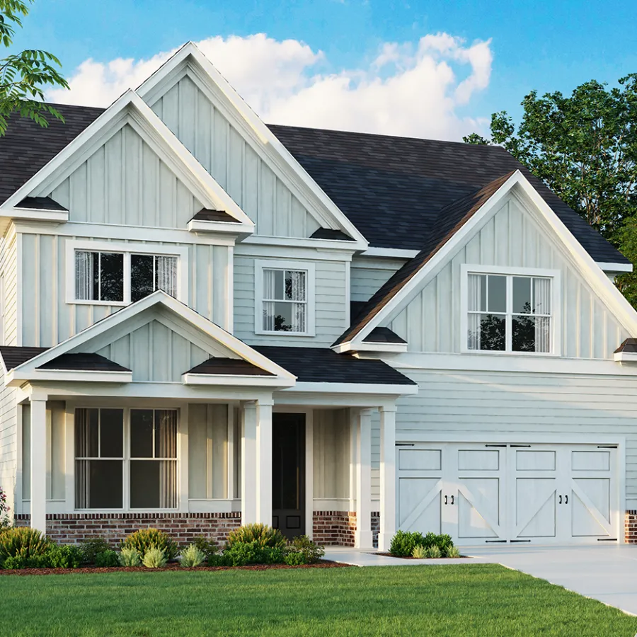 a house with a large front yard