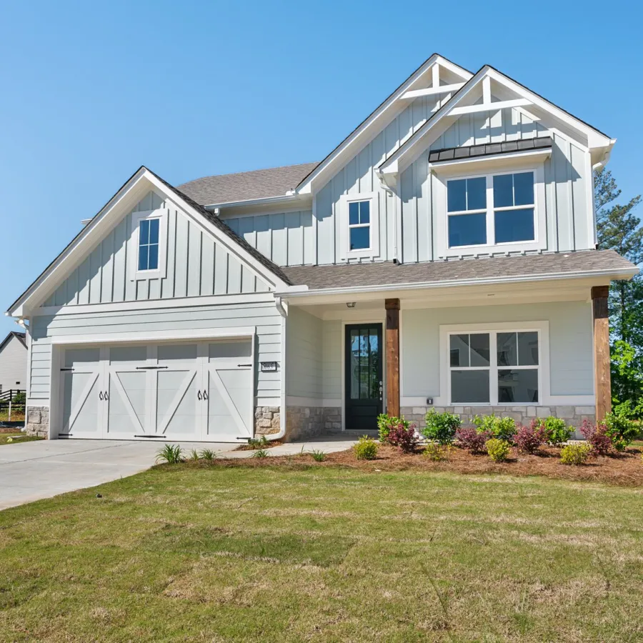 a new house with trees in the background