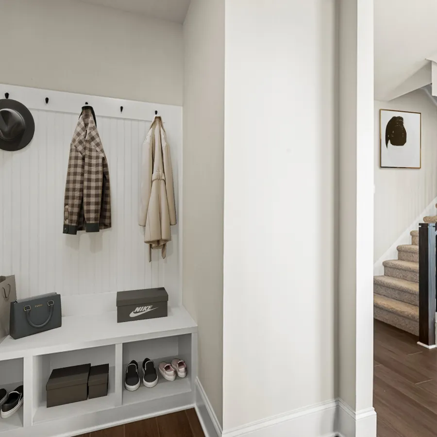 a closet with shoes and shoes