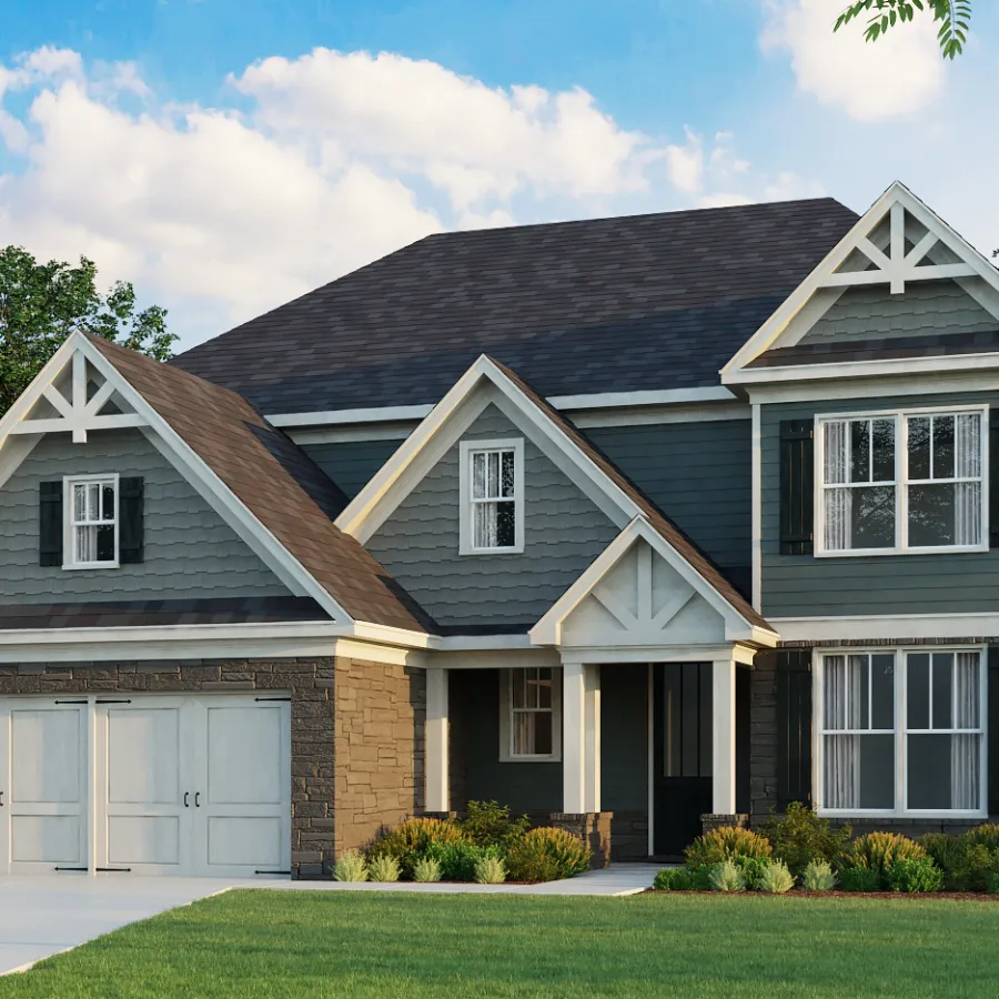 a house with a large front yard
