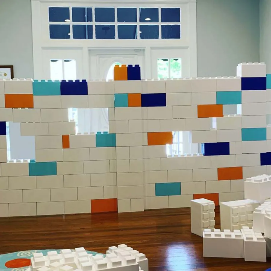 a group of white blocks