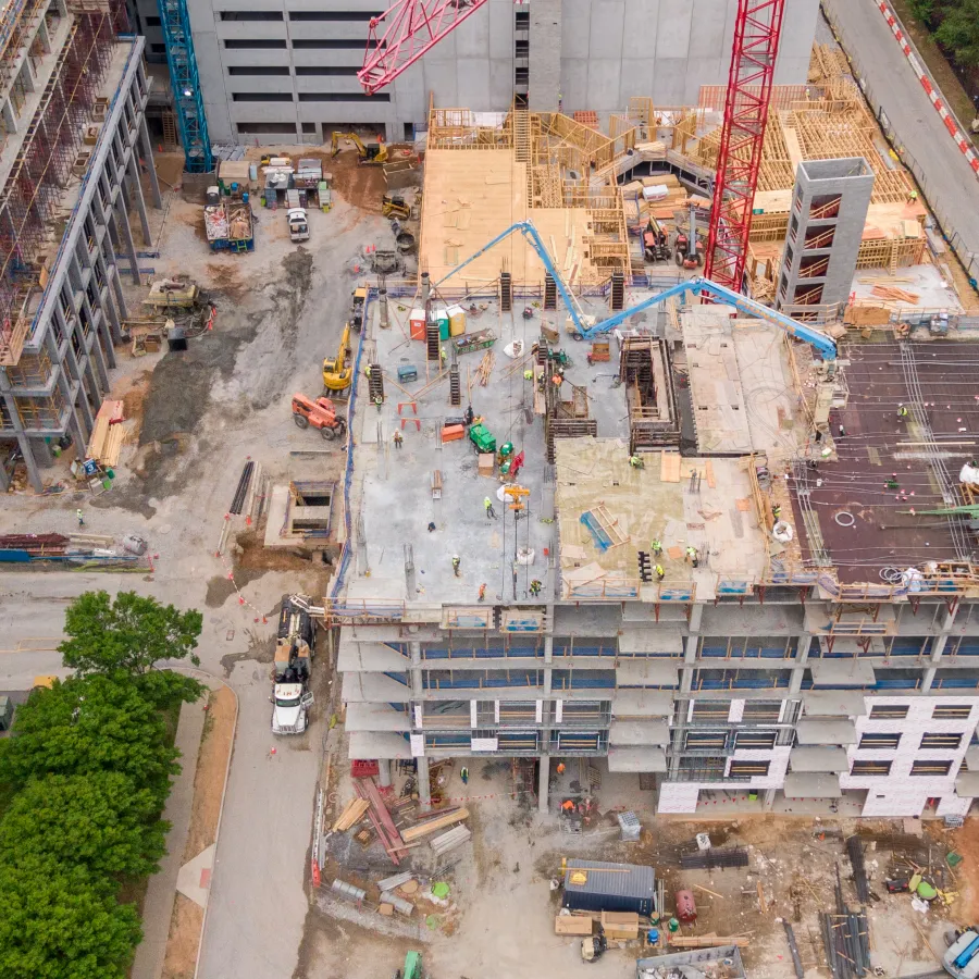 a high angle view of a construction site