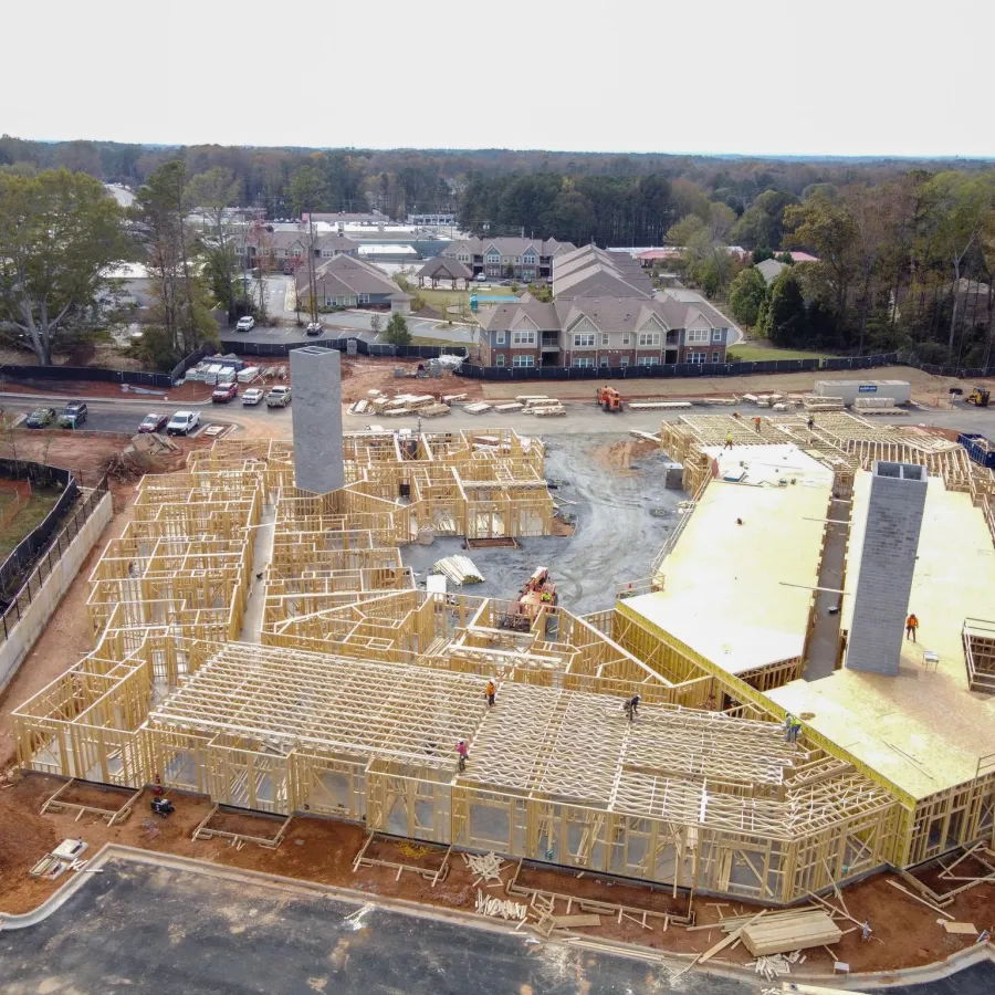 a high angle view of a building