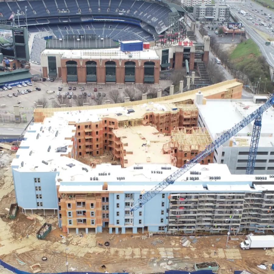 a large building under construction