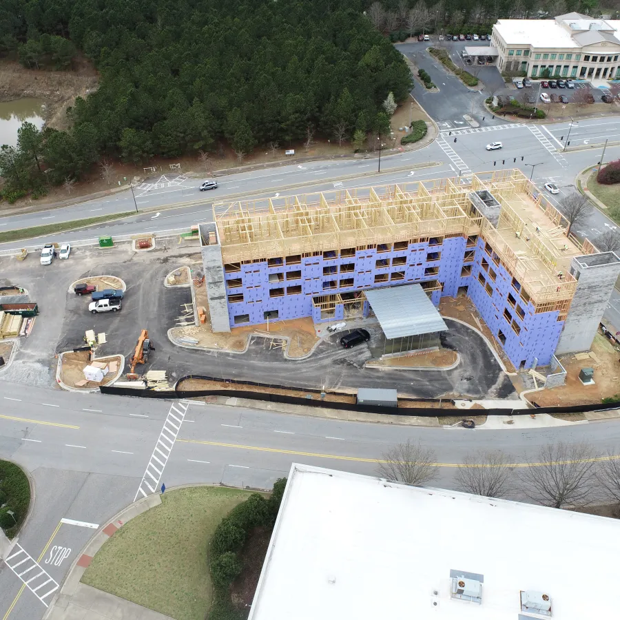 aerial view of a large building