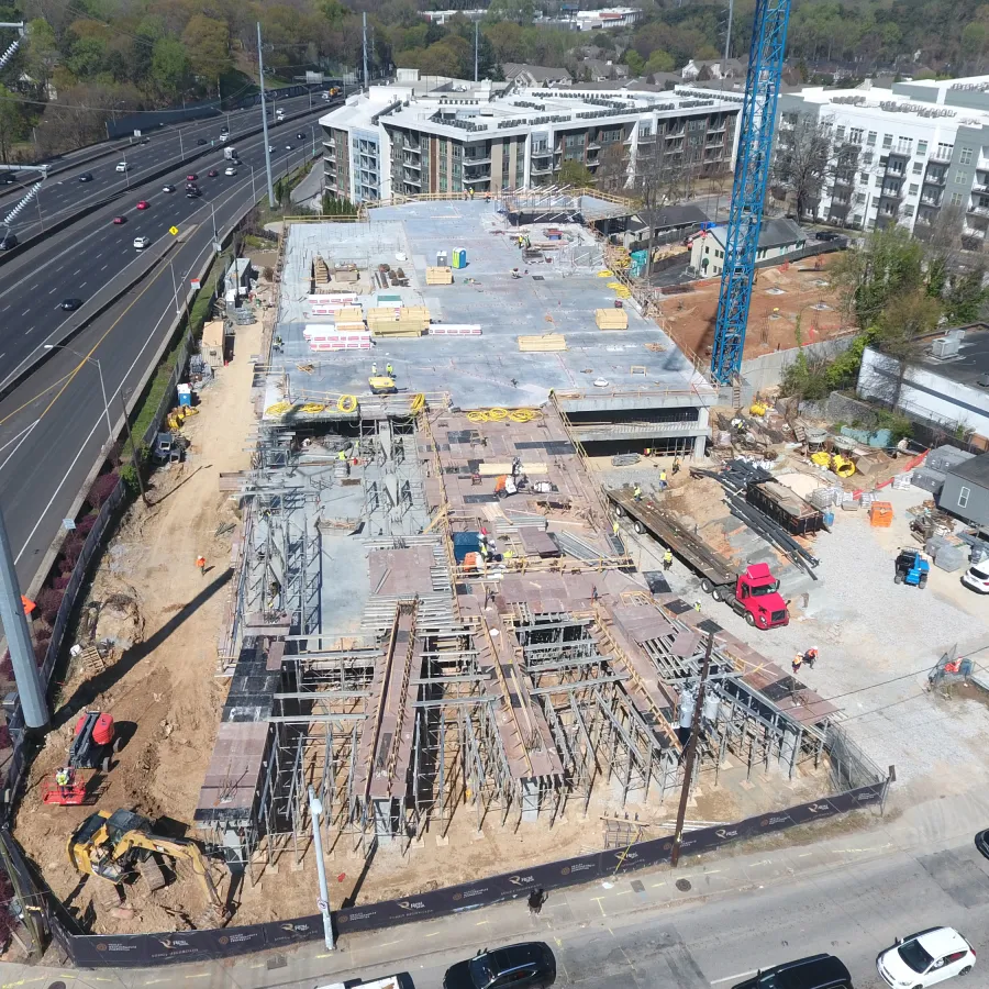 a high angle view of a construction site