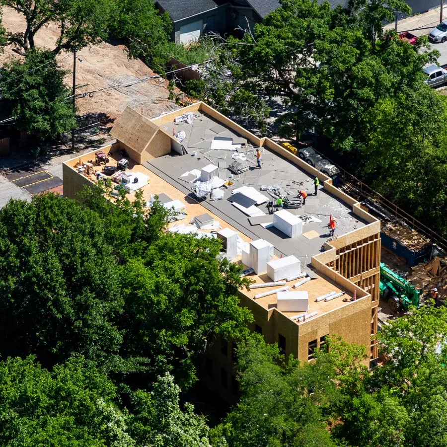 a high angle view of a building