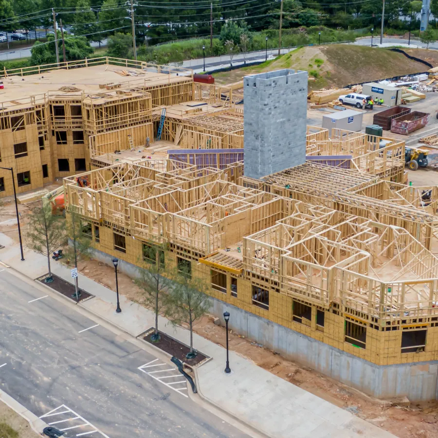 a high angle view of a building