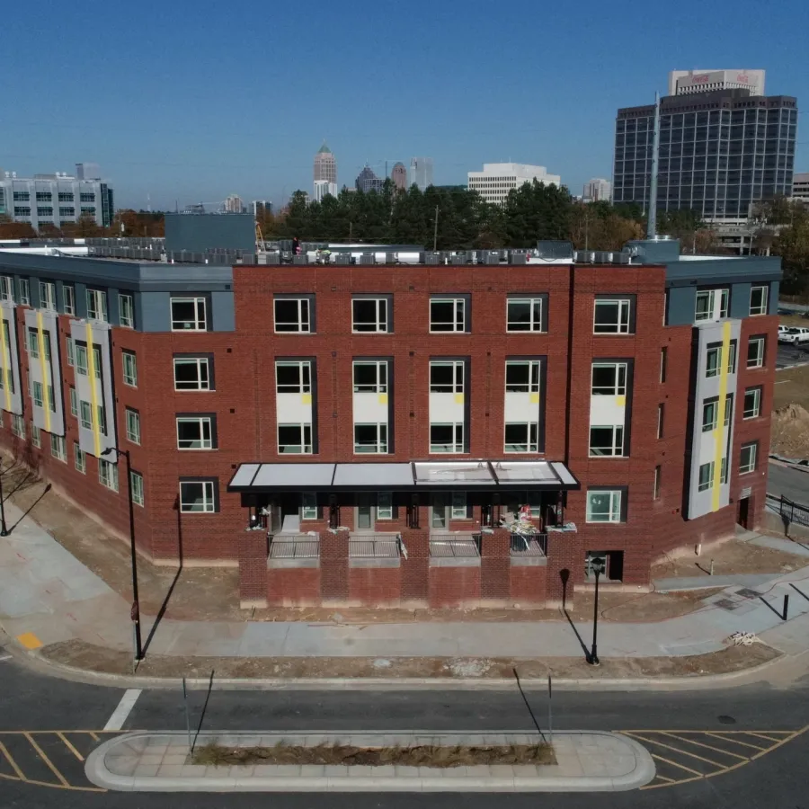 a large red building