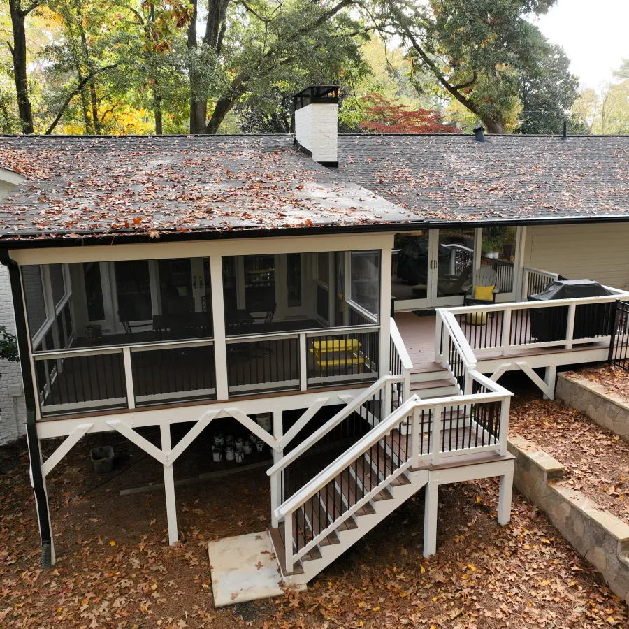a house with a deck