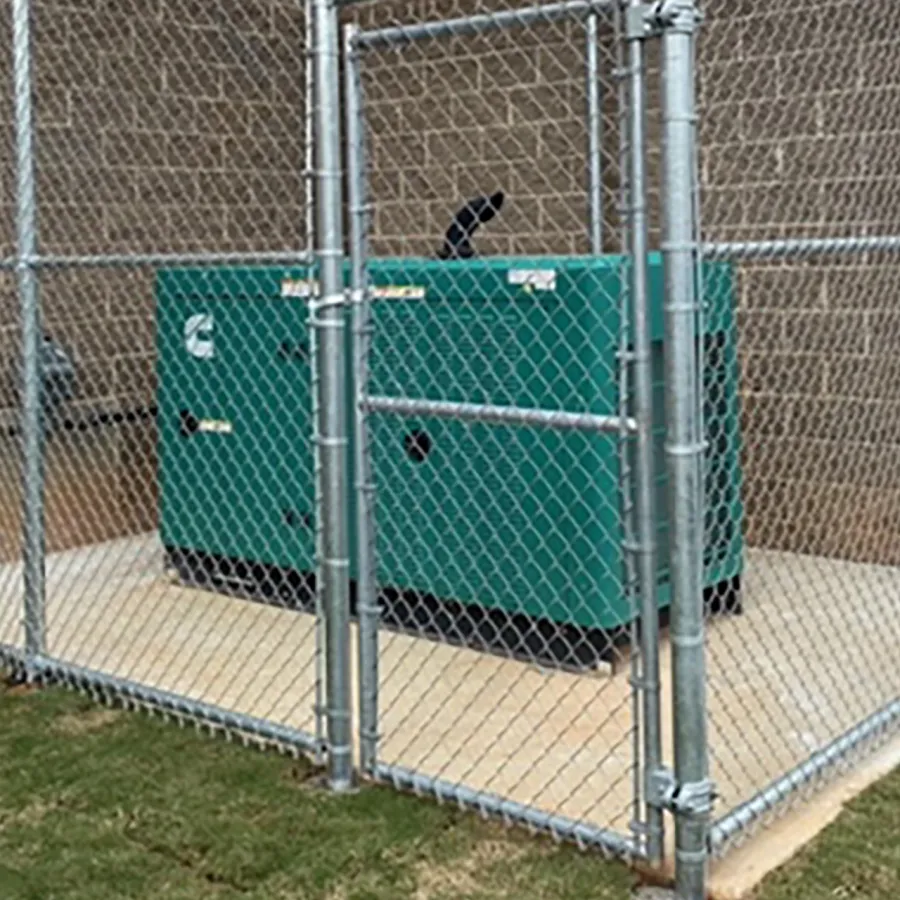 a green metal gate