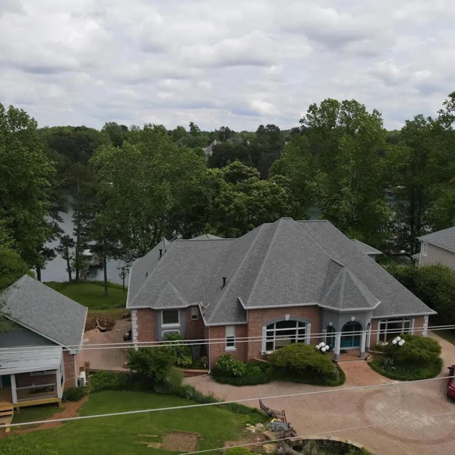 a house with trees in the back