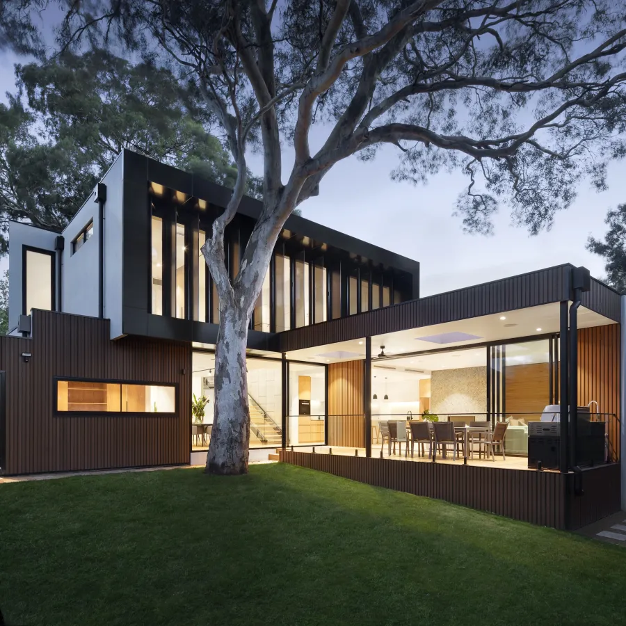a house with a large front yard