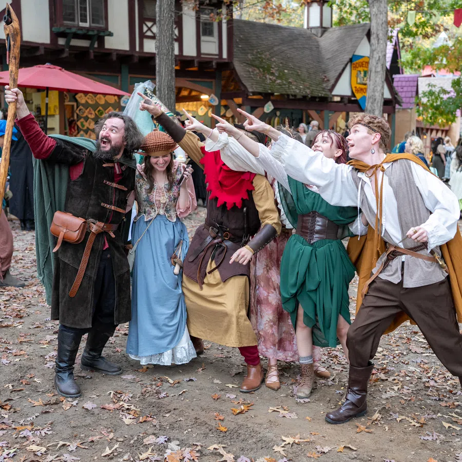 Guests exploring the Renaissance village during Fall Fling at Georgia Renaissance Festival