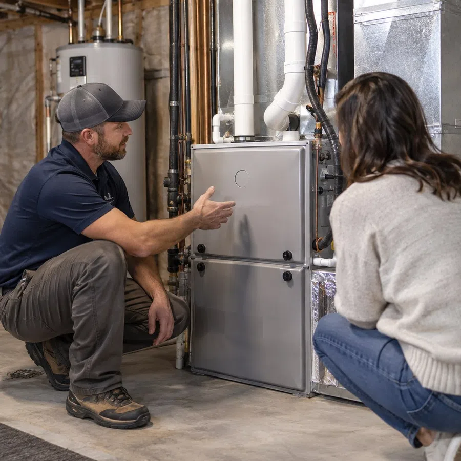 Newly installed residential furnace providing dependable heating and winter comfort in Marietta, GA