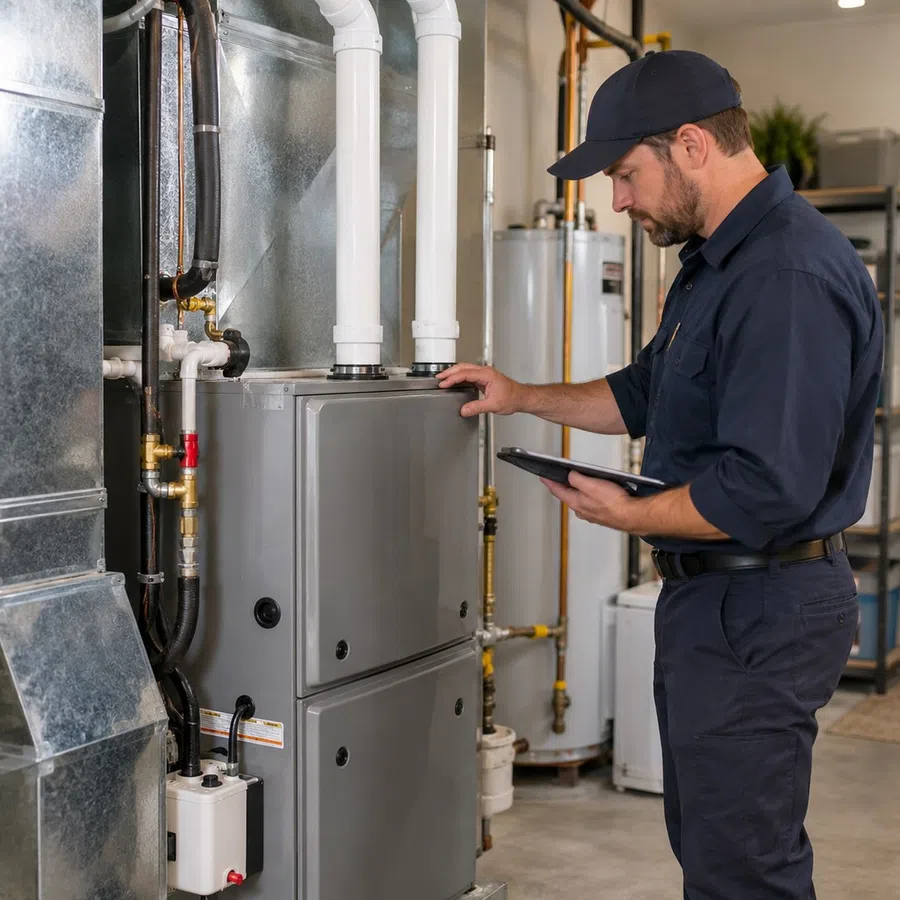 Newly installed home furnace providing reliable indoor heating during colder weather in Euharlee, GA
