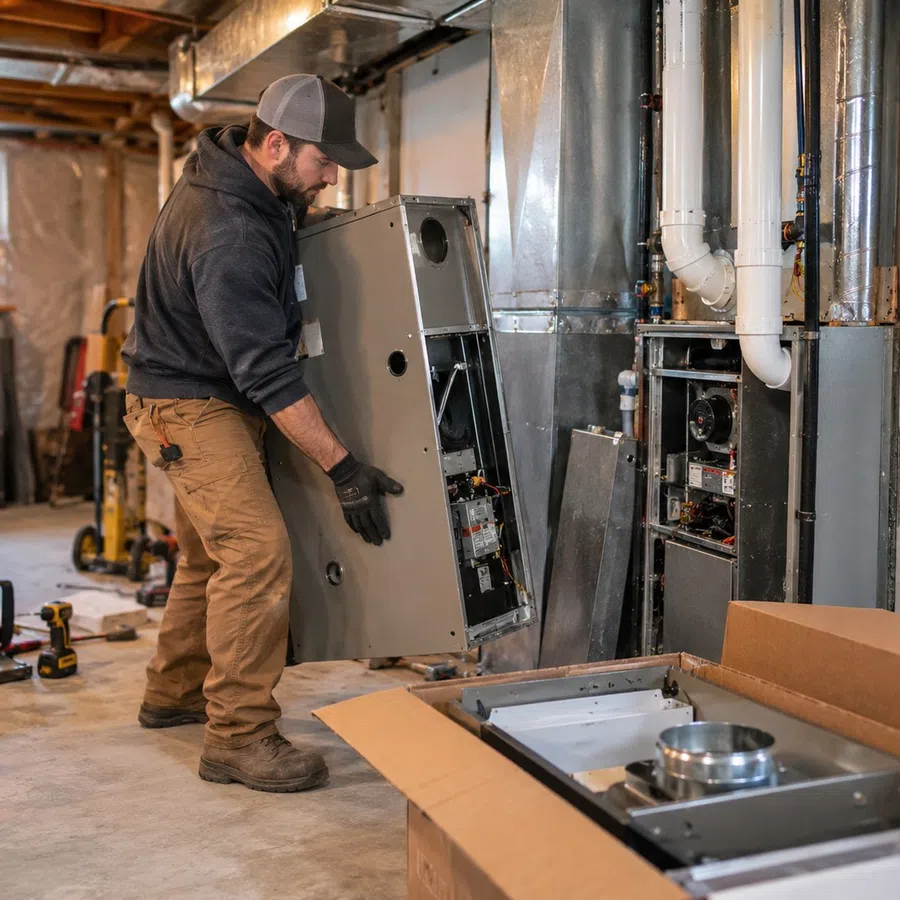 Newly installed furnace supporting dependable heating for a residential property in Cartersville, GA
