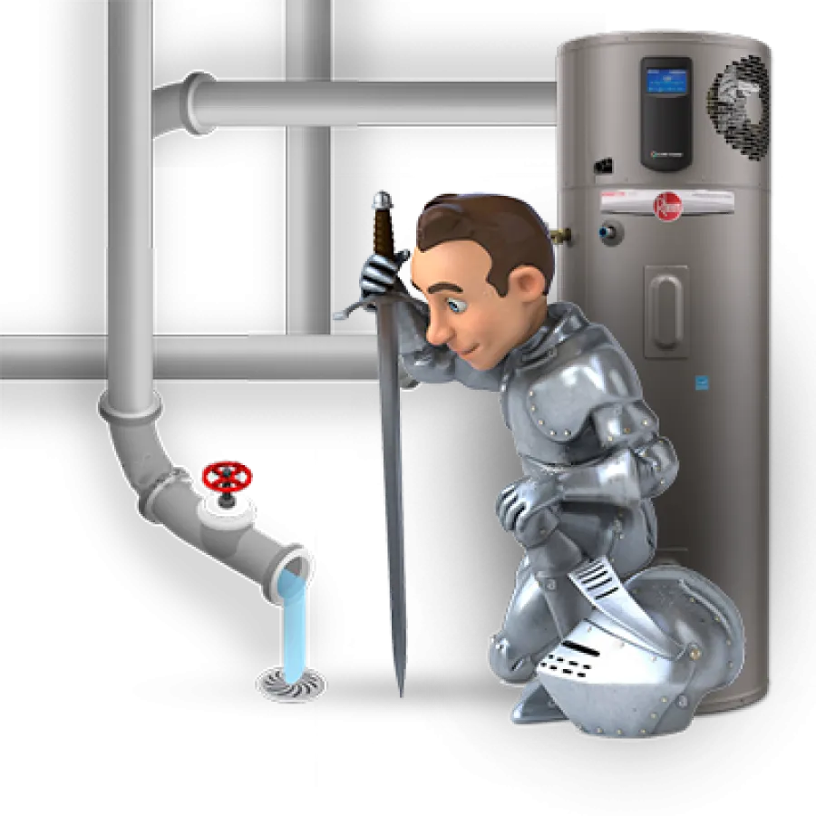 guardian home experts knight inspecting sewer and water heater