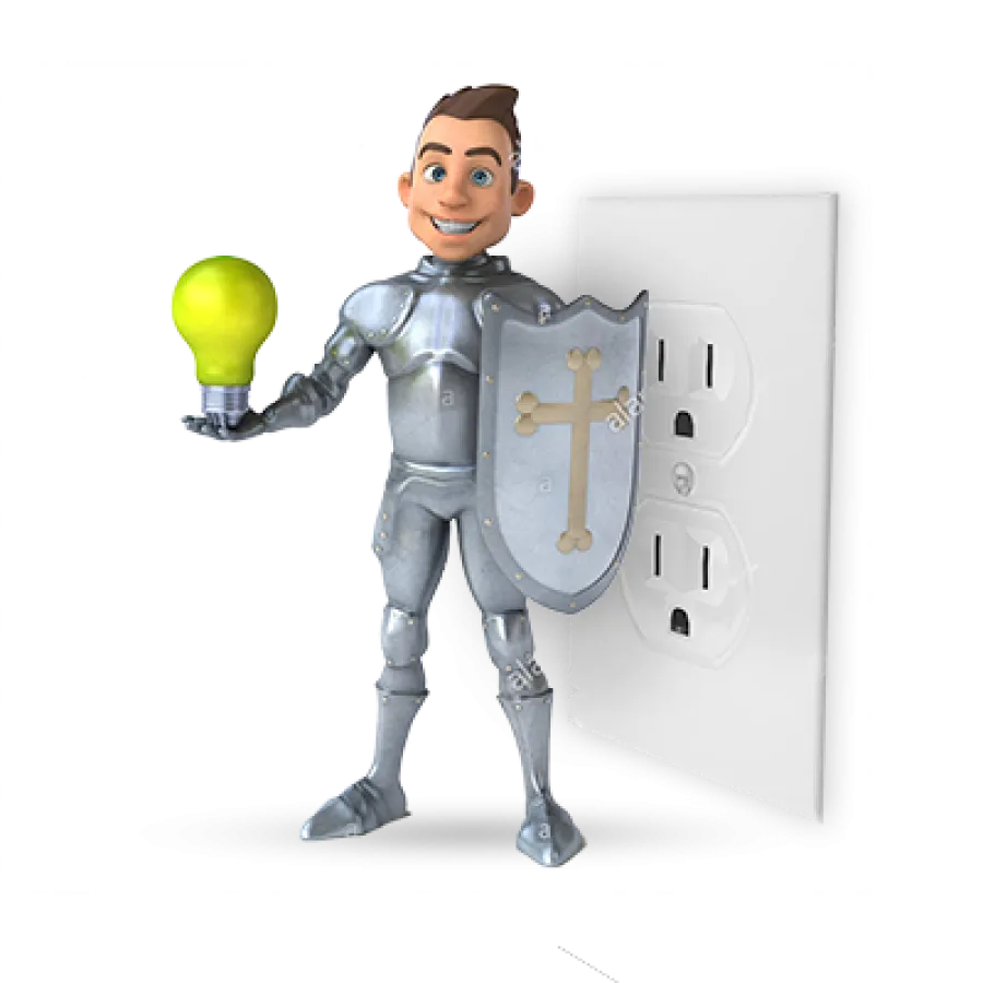 guardian home experts knight holding light bulb