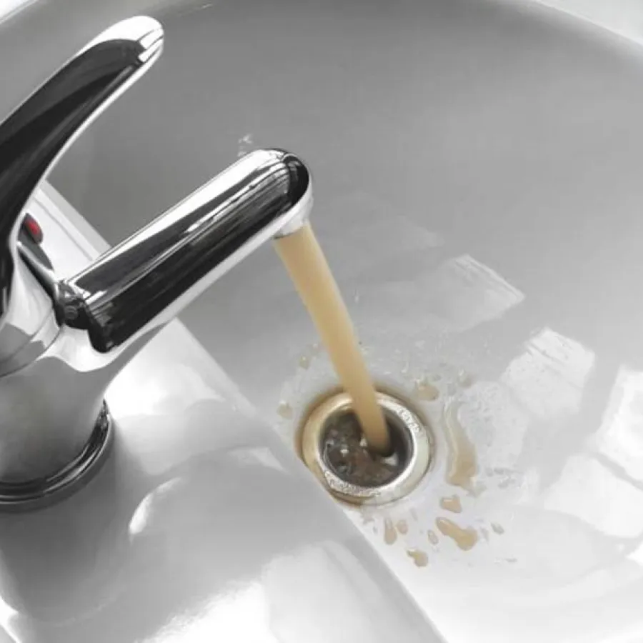 cloudy and brown water coming from faucet