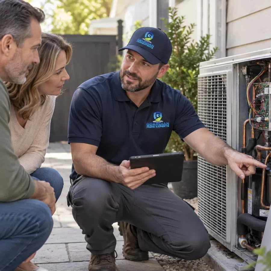 Residential heat pump system maintaining comfortable indoor temperatures throughout the year in Dallas, GA