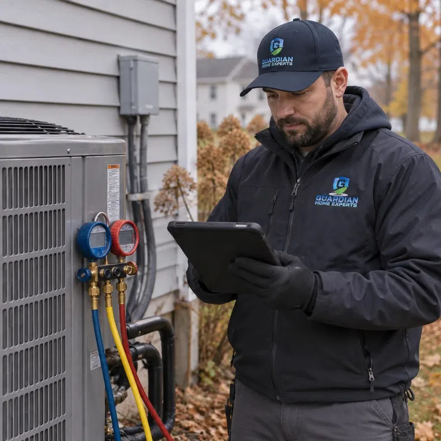 Residential heat pump system maintaining comfortable indoor temperatures throughout the year in Dallas, GA