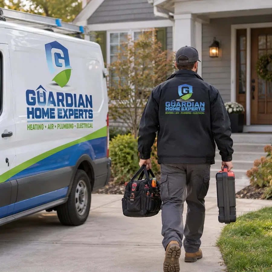 Dependable heat pump repair in Cartersville, GA performed by an HVAC technician inspecting residential heating and cooling equipment