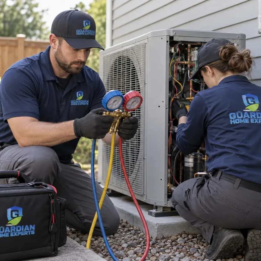 Quality heat pump repair in Adairsville, GA performed by an HVAC technician troubleshooting residential heating and cooling equipment