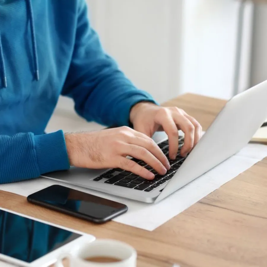 a person working on a laptop