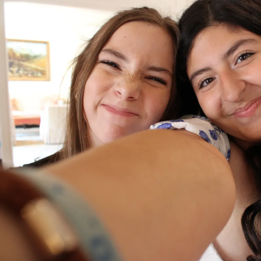 two women taking a selfie