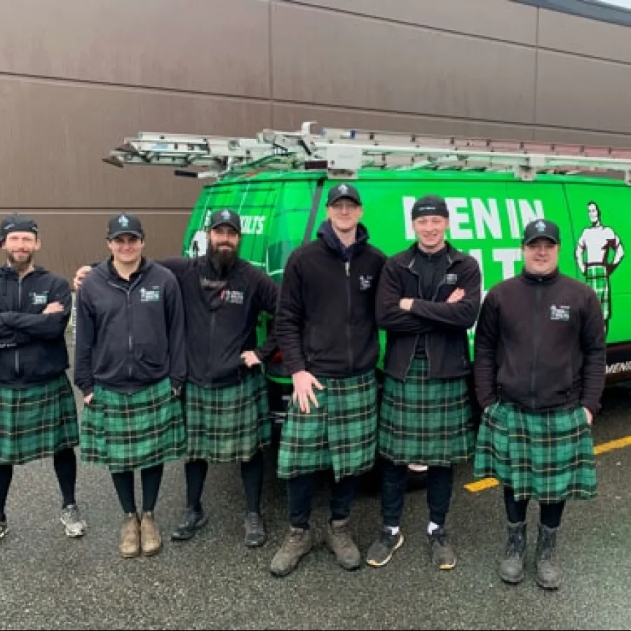 a group of men in kilts