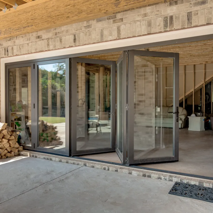 Bi-Fold Doors Connecting Basement to Patio